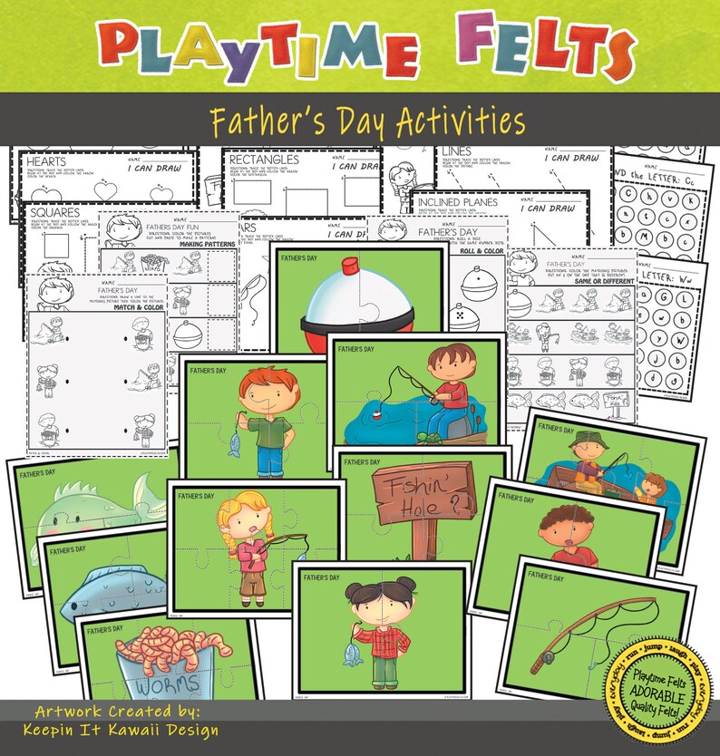 Father's Day Prek Printable Worksheets - Etsy
