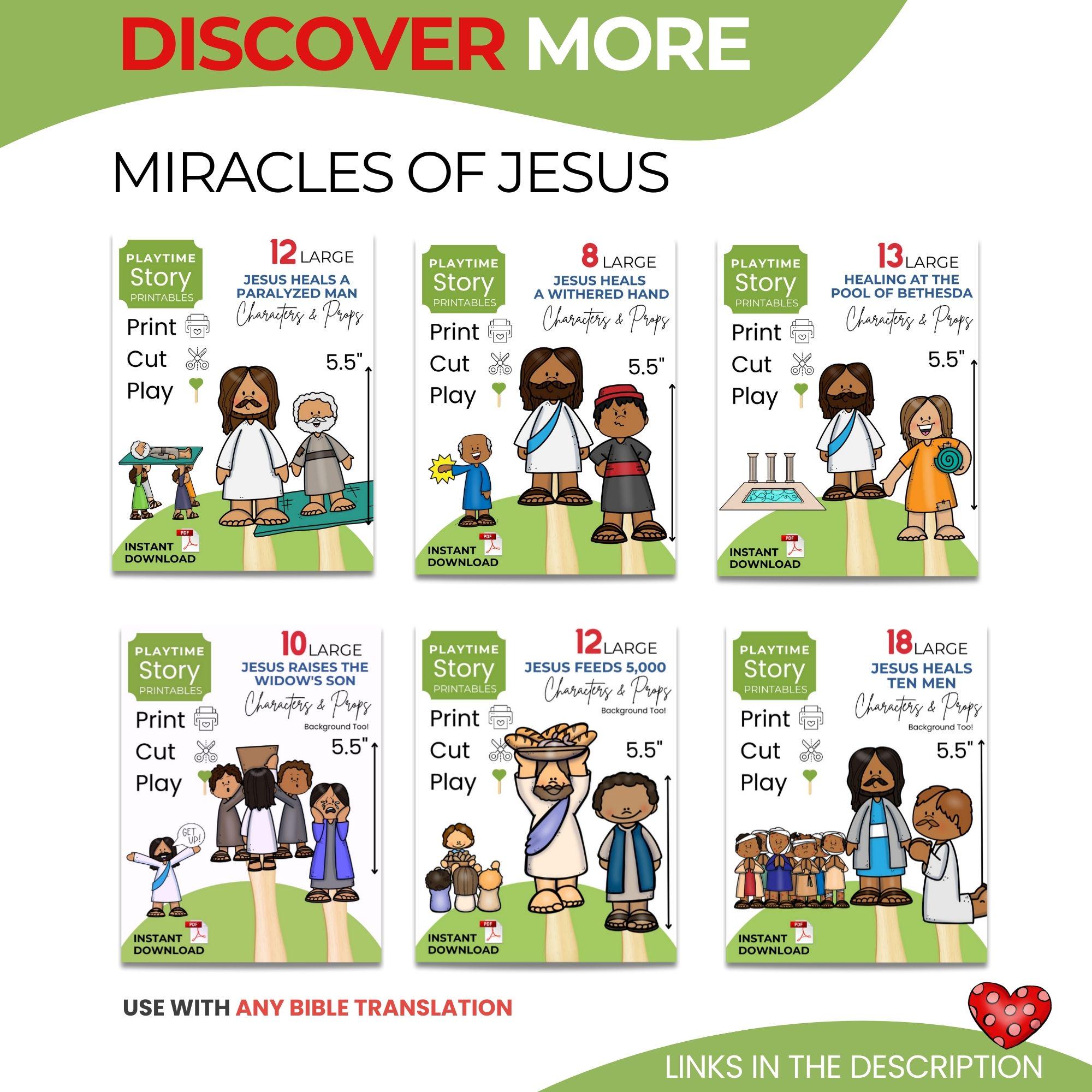 Zacchaeus Meets Jesus Printable Story Props, Bible Story for Kids (PDF ...