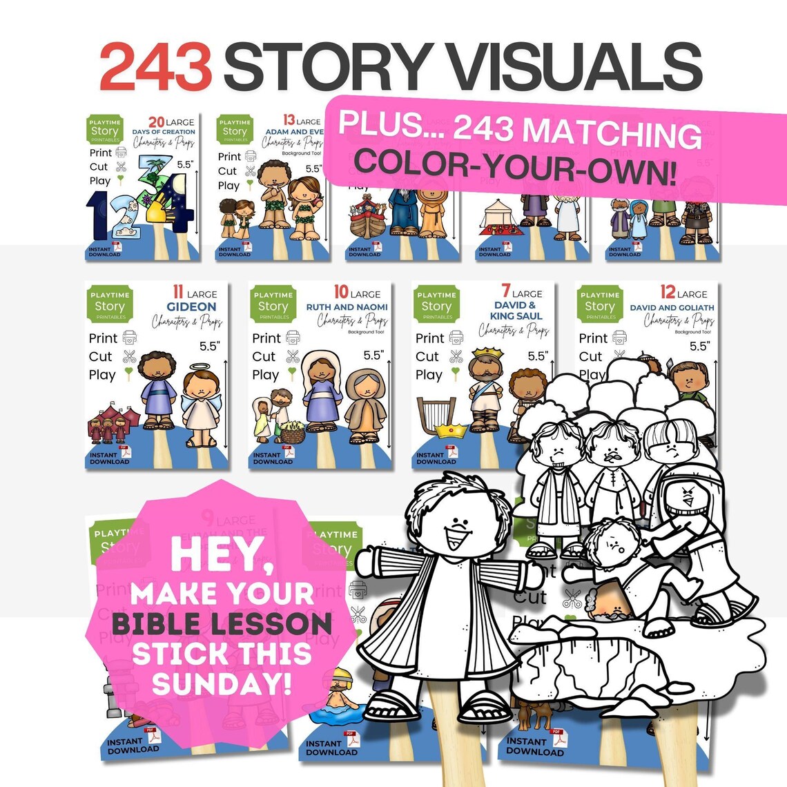 Old Testament Bible Story Puppets: Sunday School Felt Board Stories ...
