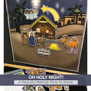 Felt Nativity Set Oh Holy Night Circle Time Activity for Flannel Board Soft Play Preschool Storytime Felts Playscape Christmas Gift for Kids