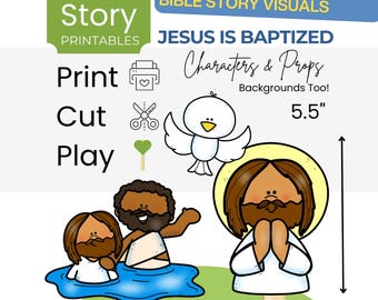 Baptism of Jesus Printable Puppets - Bible Story Craft (PDF Download)