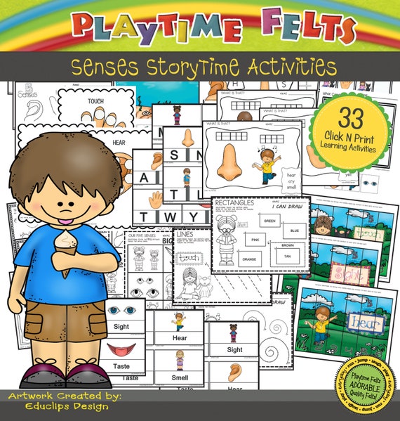 Our Five Senses Prek Printable Worksheets | Etsy