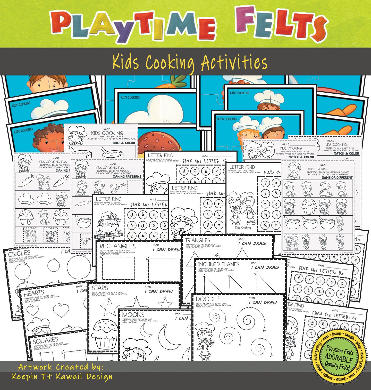 Kids Cooking Pre K Printable Worksheets - Etsy