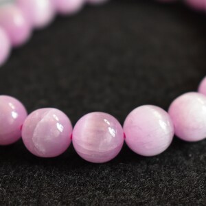 Cat's Eye Kunzite Stretch Bracelet, 9.5mm, Rare Find Rare Deal image 4