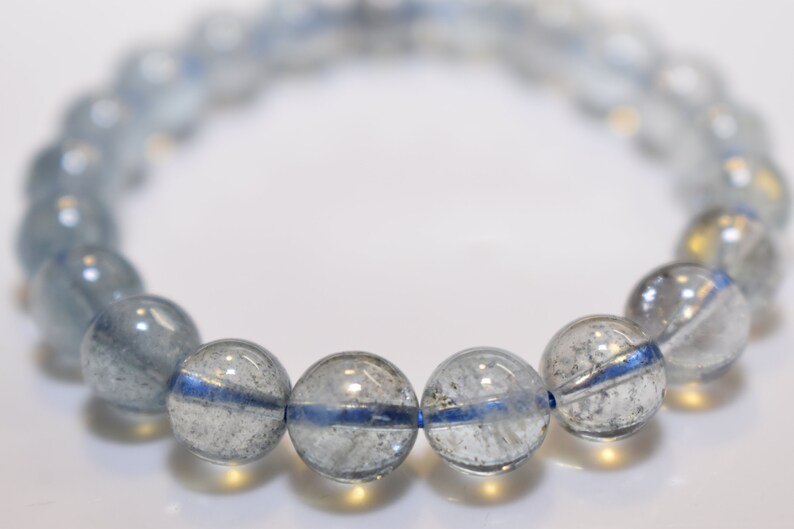 9mm+ Aquamarine Stretch Bracelet