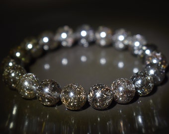Premium Select High Grade Black Copper Rutilated Quartz Stretch Bracelet, 10mm+, Shines Under Light! Comes with Cert! Very Rare Deal!