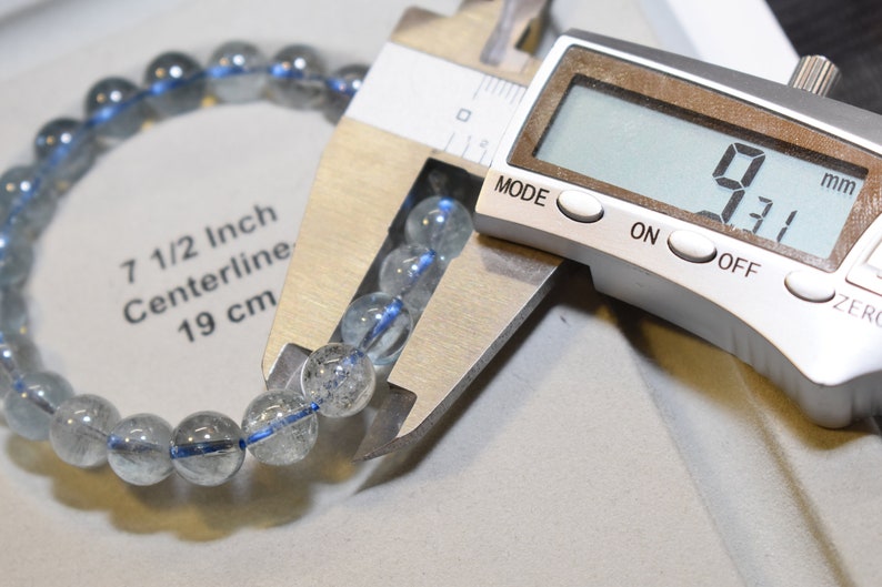 9mm+ Aquamarine Stretch Bracelet
