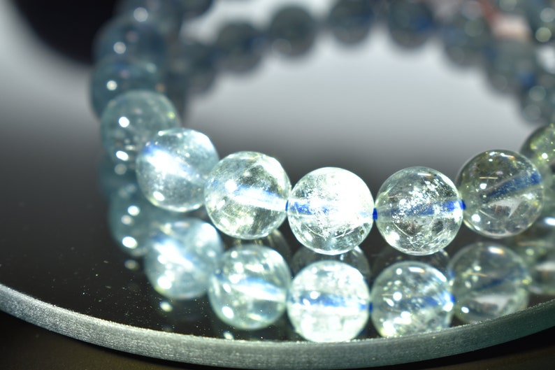 9mm+ Aquamarine Stretch Bracelet