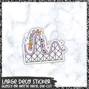 Achterbahn der Gefühle || Große Deko Sticker || Matte Vinyl-Aufkleber || Journal Sticker || Glänzende Vinyl-Aufkleber
