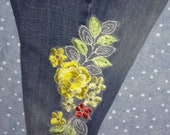 Embroidered Jean Legging