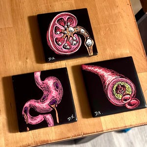 Blacklight organ coasters