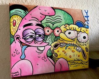 Spongebob Squarepants Acrylic Painting: Digital download file