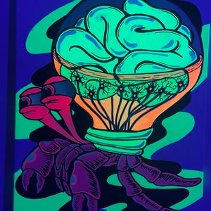 Custom black light glow in the dark paintings