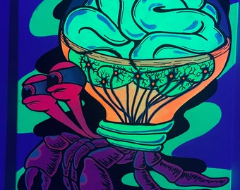 Custom black light glow in the dark paintings