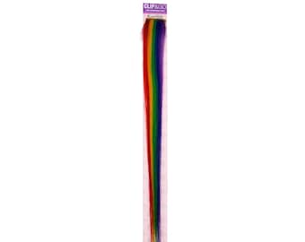 Hair Couture Clip & Go Radical 100% Human Remy Hair Clip-In Extensions Length 18" - Rainbow
