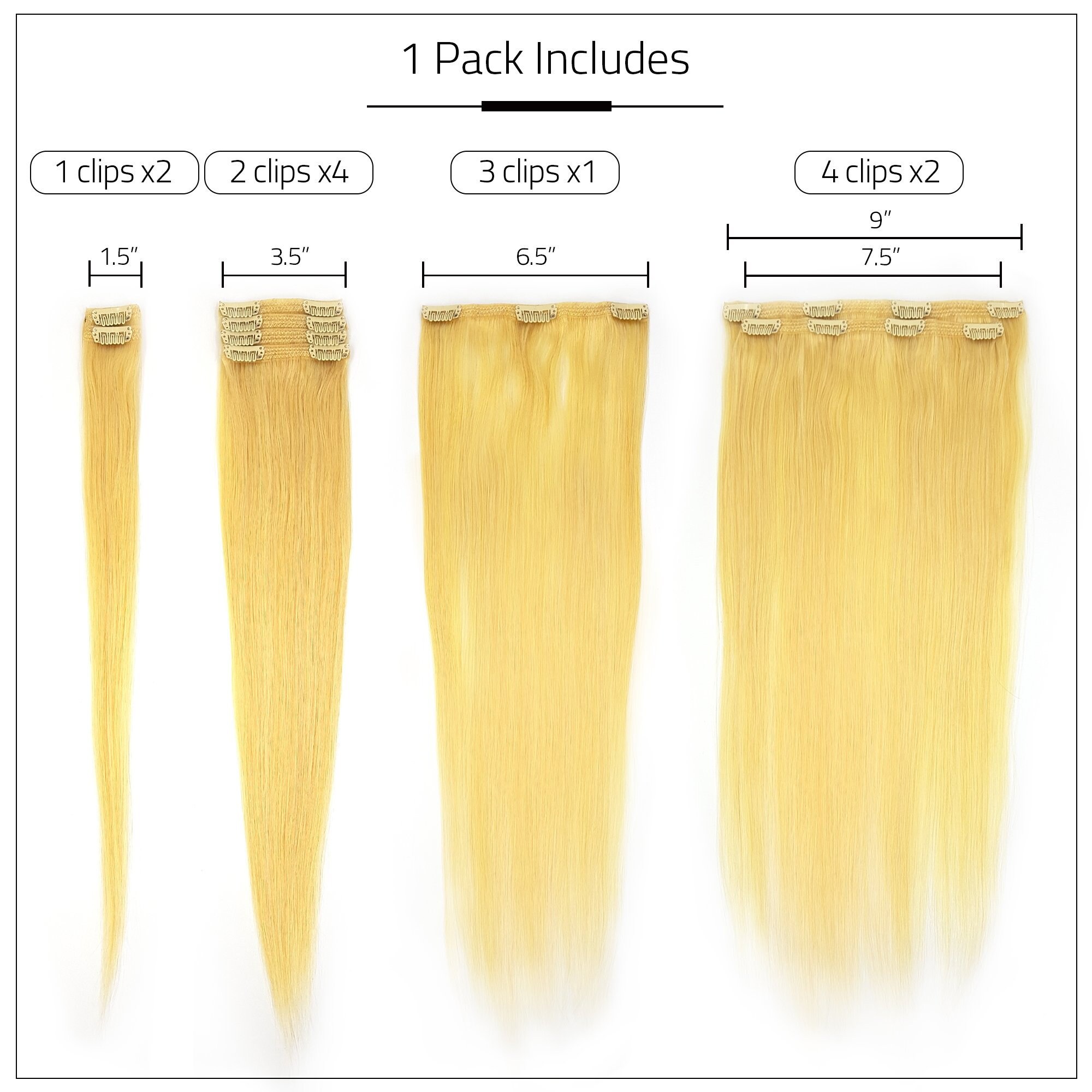 Pure 9PCS Clip-in Extensions 18 display picture 1