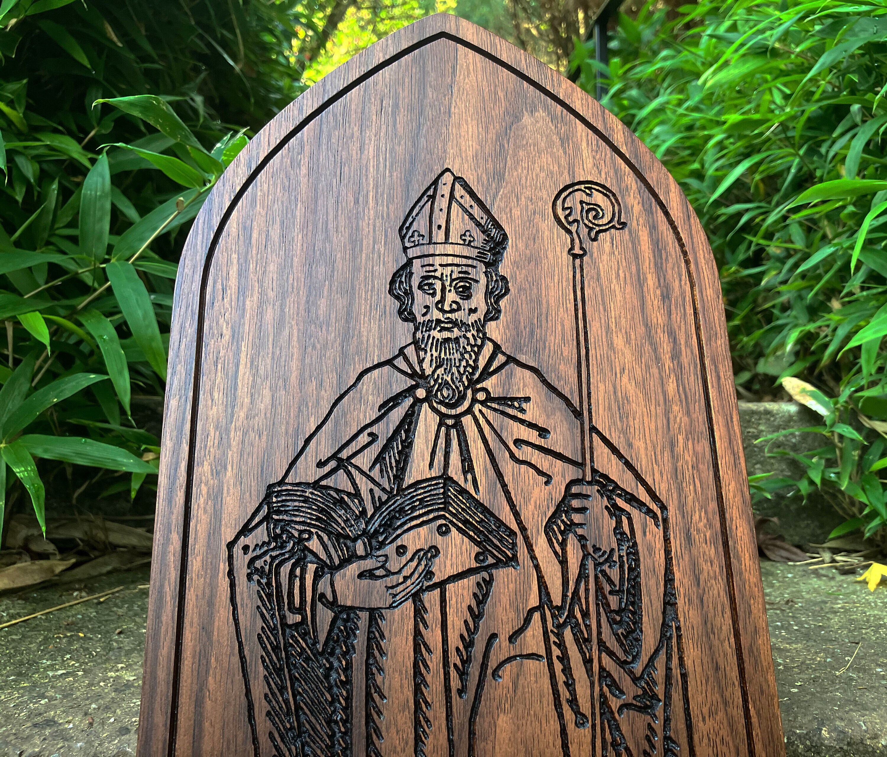 SAINT CYPRIAN of ANTIOCH - Large Altar Ikon carved in solid walnut