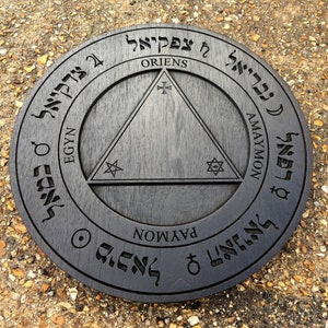 Magic Hebrew Words Trithemius TABLE OF PRACTICE - Oak Carved Scrying Table Ritual Magic ...