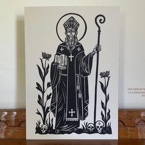 SAINT CYPRIAN Von Antiochia - Altar Ikone // Devotionalie Kunstwerk Ikon Druck Volkskatholik Zauberhafter Heiliger