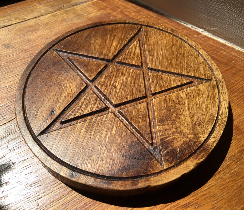 ALTAR PENTACLE Carved in Solid Oak | Etsy