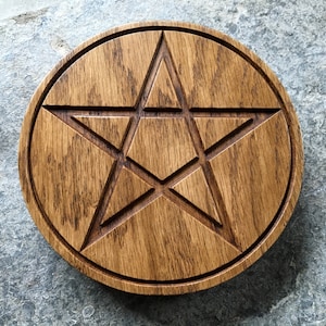 ALTAR PENTACLE - Carved in Solid Oak