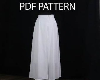 Wrap A-LINE skirt, US sizes 6-18, sewing pdf pattern, W103.