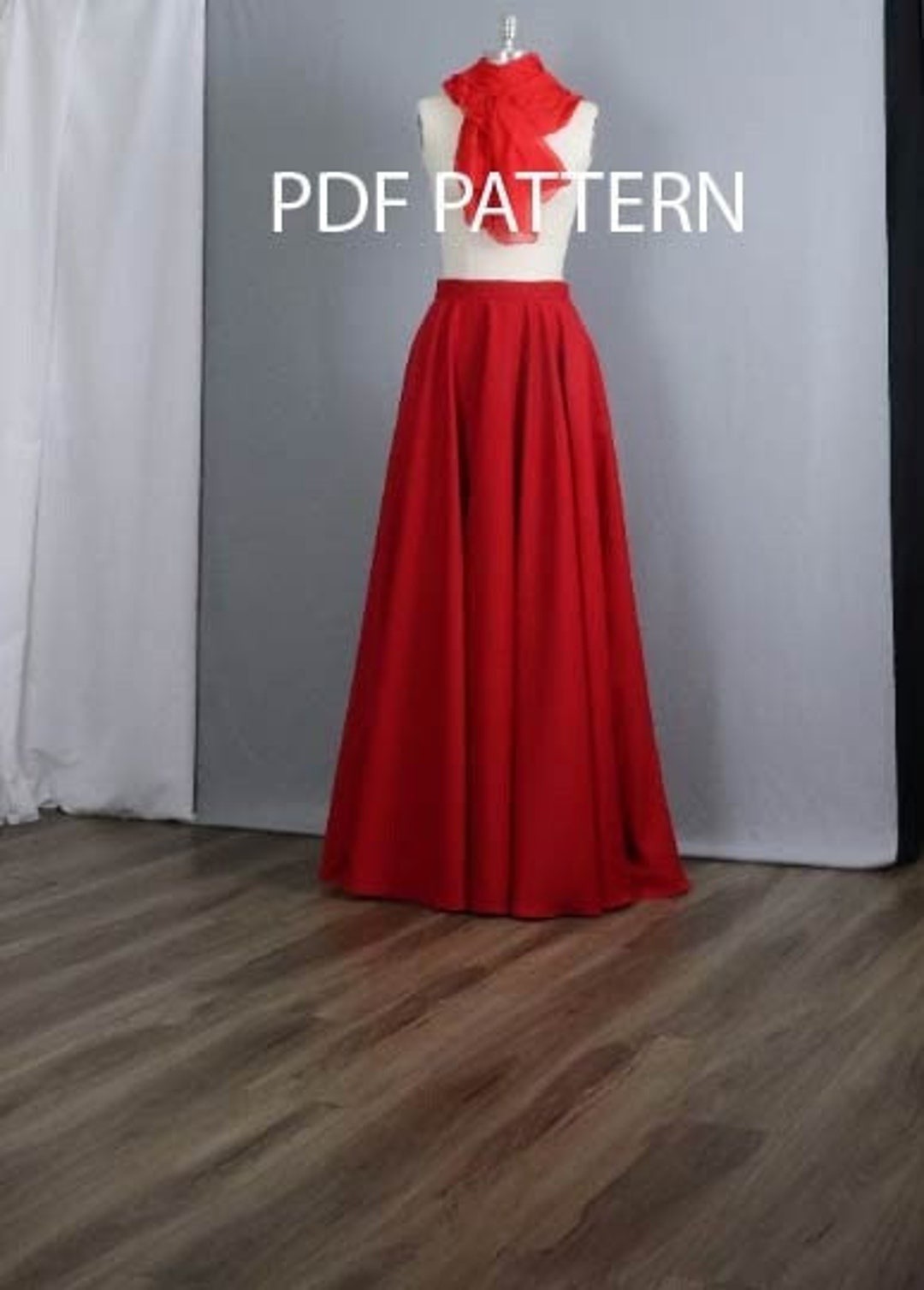 Full circle Skirt With Pockets, US Sizes 618, Sewing Pdf Pattern, W116