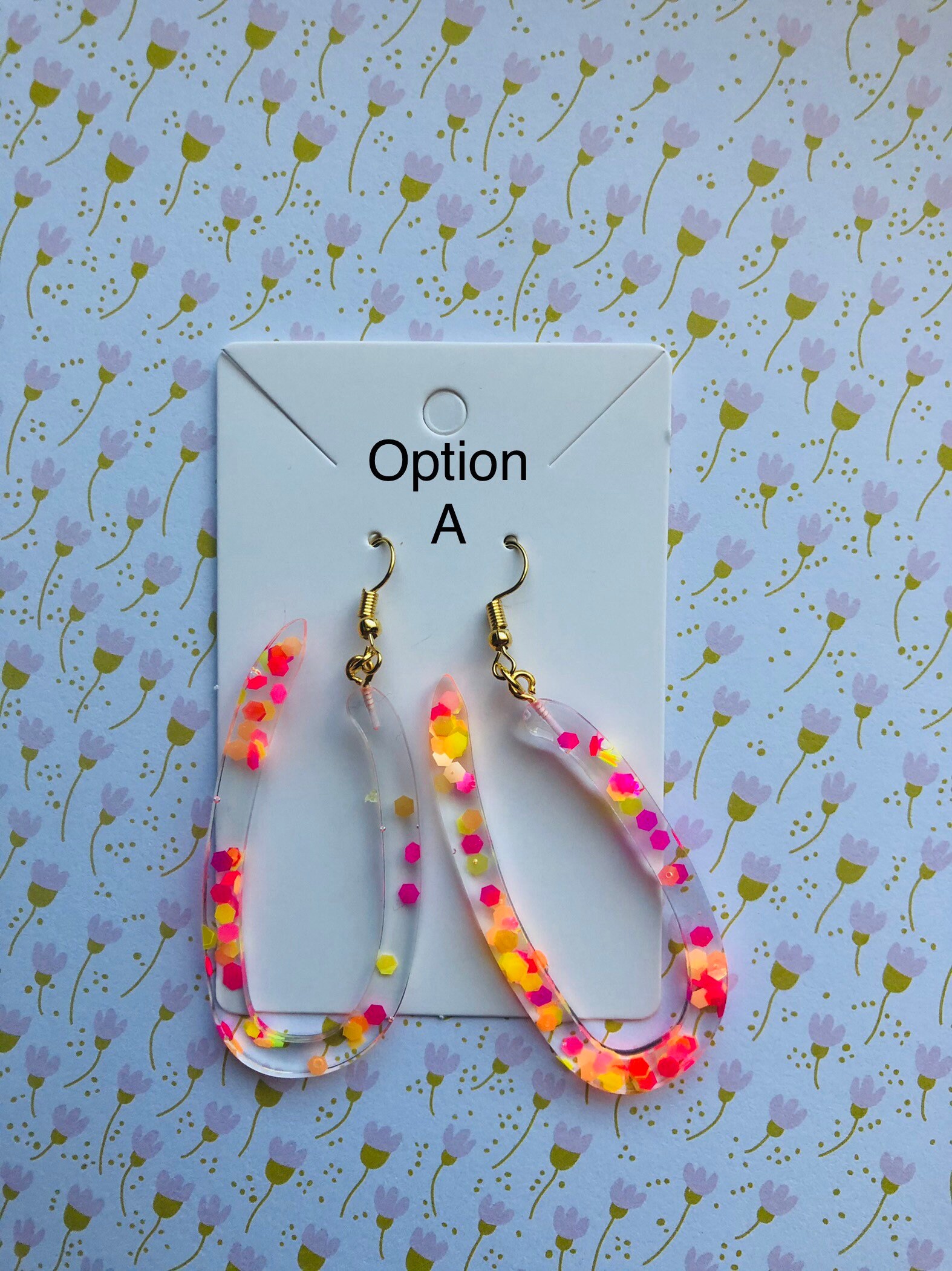 Resin earring statement earrings boho style spring fashion Etsy