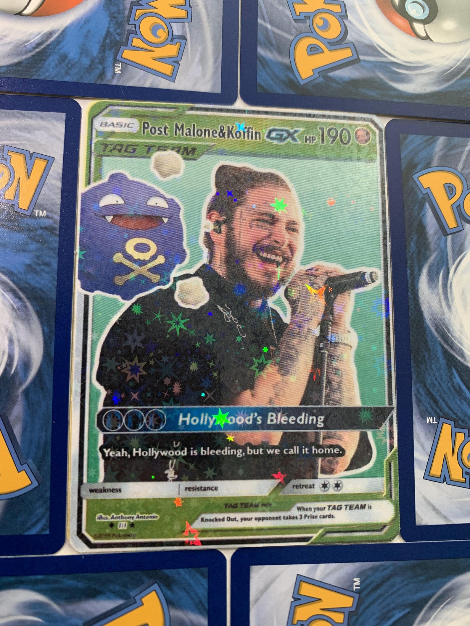 Post Malone & Koffin CUSTOM Pokemon Card Etsy UK