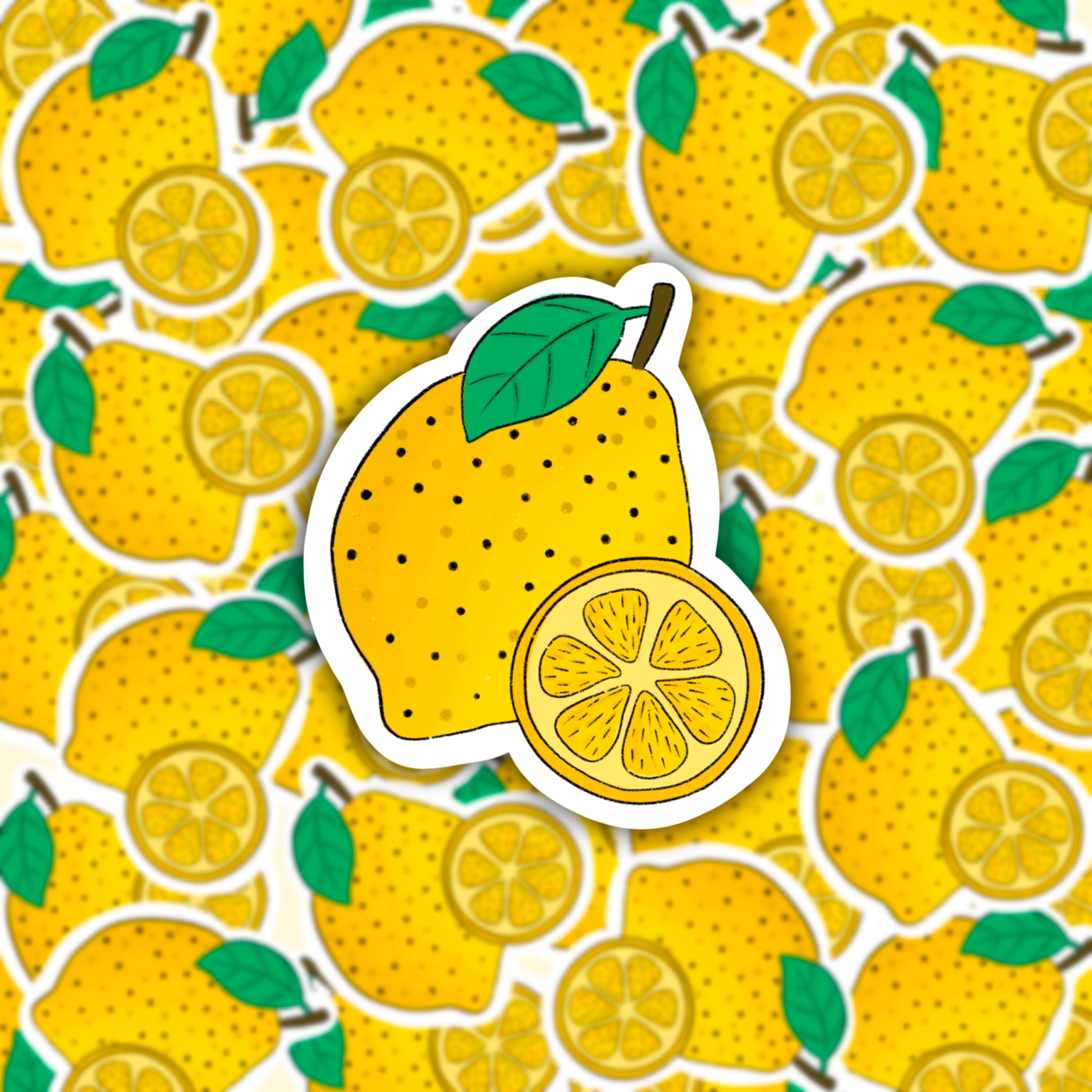 Lemon Sticker vinyl sticker tropical sticker trendy Etsy
