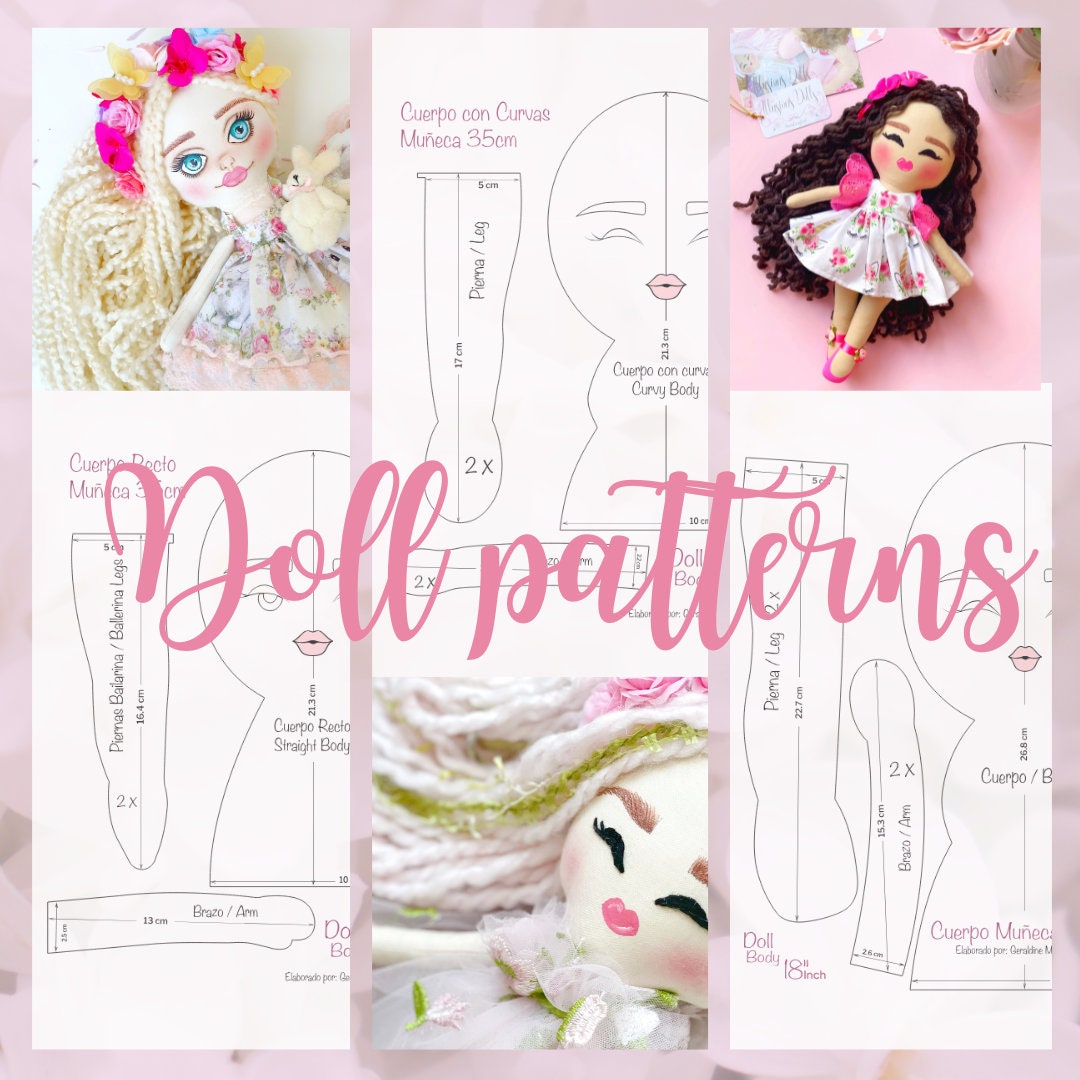 Doll Patterns Sewing, Cloth Doll Sewing Pattern, Handmade Doll Instant