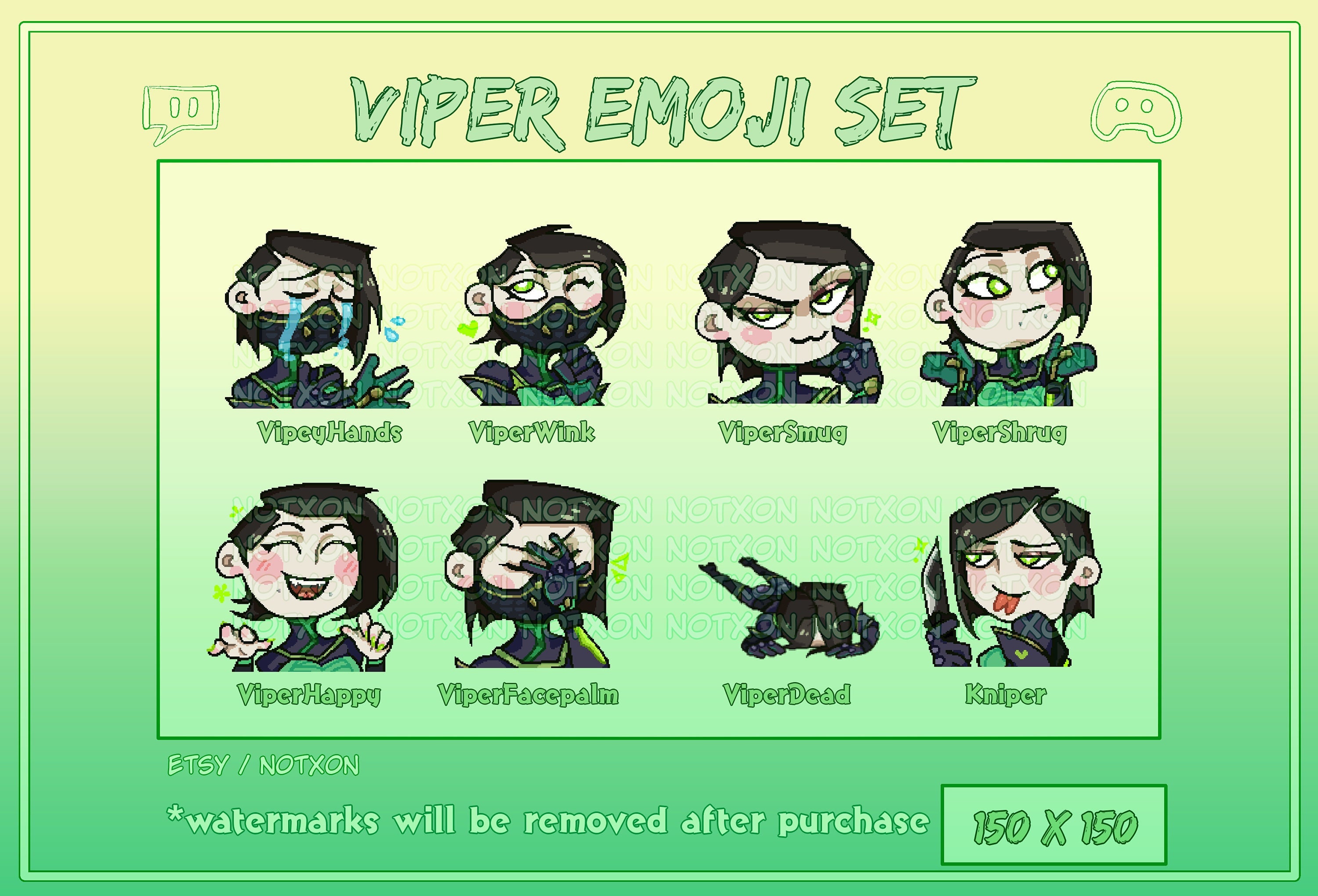 VALORANT VIPER Twitch Discord Emote Emoji 8 Pack Etsy Ireland