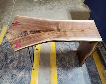 Live Edge Entryway Waterfall Table