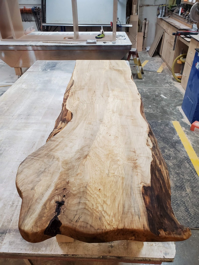Sycamore Live Edge Waterfall Table Etsy