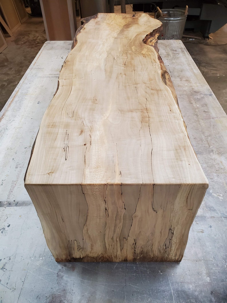 Sycamore Live Edge Waterfall Table Etsy