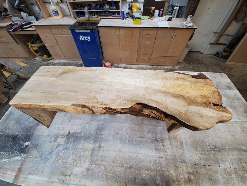 Sycamore Live Edge Waterfall Table Etsy