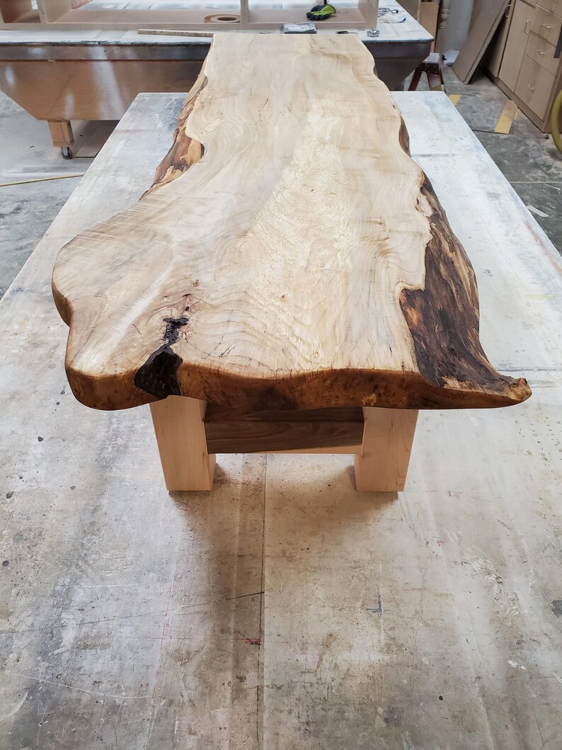 Sycamore Live Edge Waterfall Table Etsy