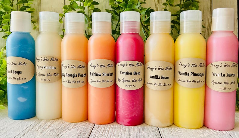 Strong Soy Squeeze Wax Melts: 4 oz Bottle, Choose Your Scent, 50 Scent Choices image 5