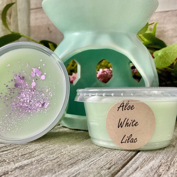 Aloe White Lilac Wax Melt, 2 oz Wax Melt Shot Cup, Downy Wax Melt, Strong Wax Melt, Wax Melts for Warmer, Lilac Wax Melt, Laundry Wax Melt