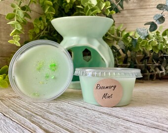 Rosemary Mint Wax Melt, Strong Scented Wax Melt 2 oz Cup, Wax Tarts for Warmer, Rosemary Fragrance