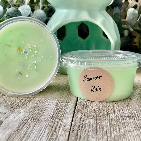 Summer Rain Wax Melts, Strong Scented Wax Melt, 2 oz Cup, Soy Wax Melt, Wax Tart, Wax Melts for Warmer, Gifts under 10