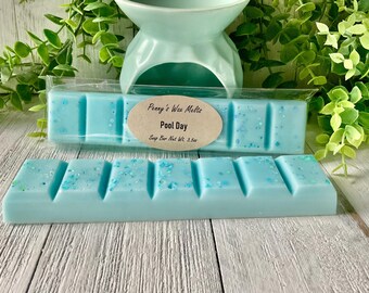 Pool Day, 3.2 oz Snap Bar, Soy Blend Wax Melts, Strong Scented Snap Bar