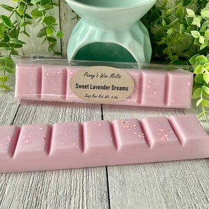 Sweet Lavender Dreams, Strong Scented 3.2 oz Wax Melt Snap Bar