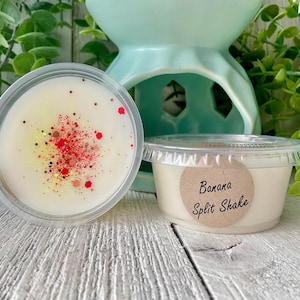 Banana Split Milkshake Wax Melt: Strong Scented 2oz Cup