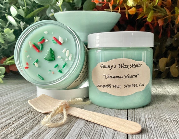 Christmas Hearth, Scoopable Wax Melt, Strong Scented Wax Melt, 4 Oz Jar,  Soy Wax Melt, Eucalyptus Scoopable, Wax Melt for Warmer 