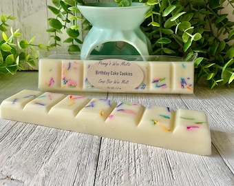 Birthday Cake Cookie Wax Melt Snap Bar: Strong Scented, 3.2 oz