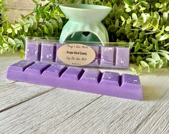 Grape Hard Candy Snap Bar, Strong Scented 3.2 oz Wax Melt Snap Bar
