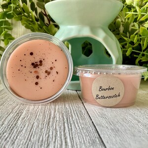 Bourbon Drenched Butterscotch, 2 oz Shot Cup Wax Melt, Strong Wax Melts, Bourbon Home Fragrance
