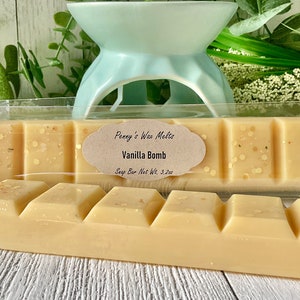 Vanilla Bomb Wax Melt Snap Bar: Strong Scented Soy Wax (3.2 oz)