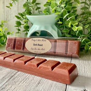 Dark Roast Coffee Wax Melt Snap Bar: Vanilla Hazelnut Scented